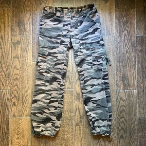 Y2K Corduroy Camo Mid Rise Cargo Pants